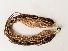 Vintage Perlenkette mehrsträngig 50 er Jahre Saatperlen.