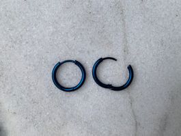 Creolen Stahl blau