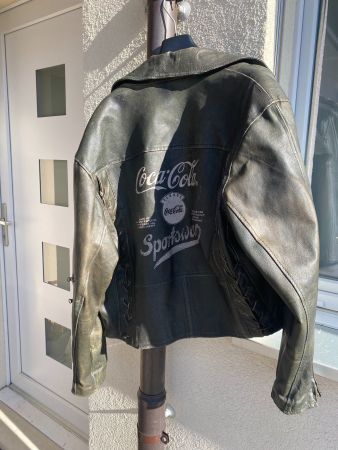 Vintage Coca Cola Leather Jacket, Size 52