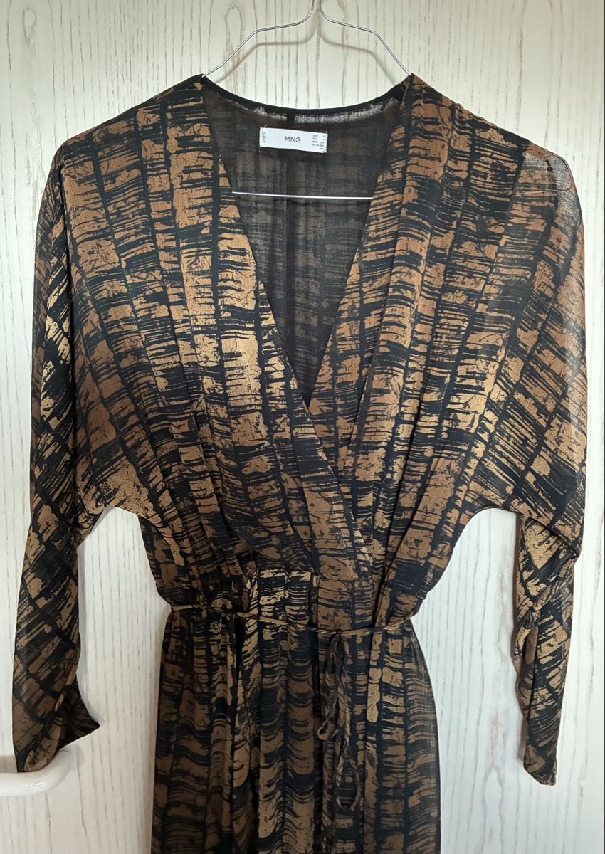 Mango Vestiti: Mango Kleid gemustert braun schwarz Grösse S – Usato da Stallikon venduto da shop100 2