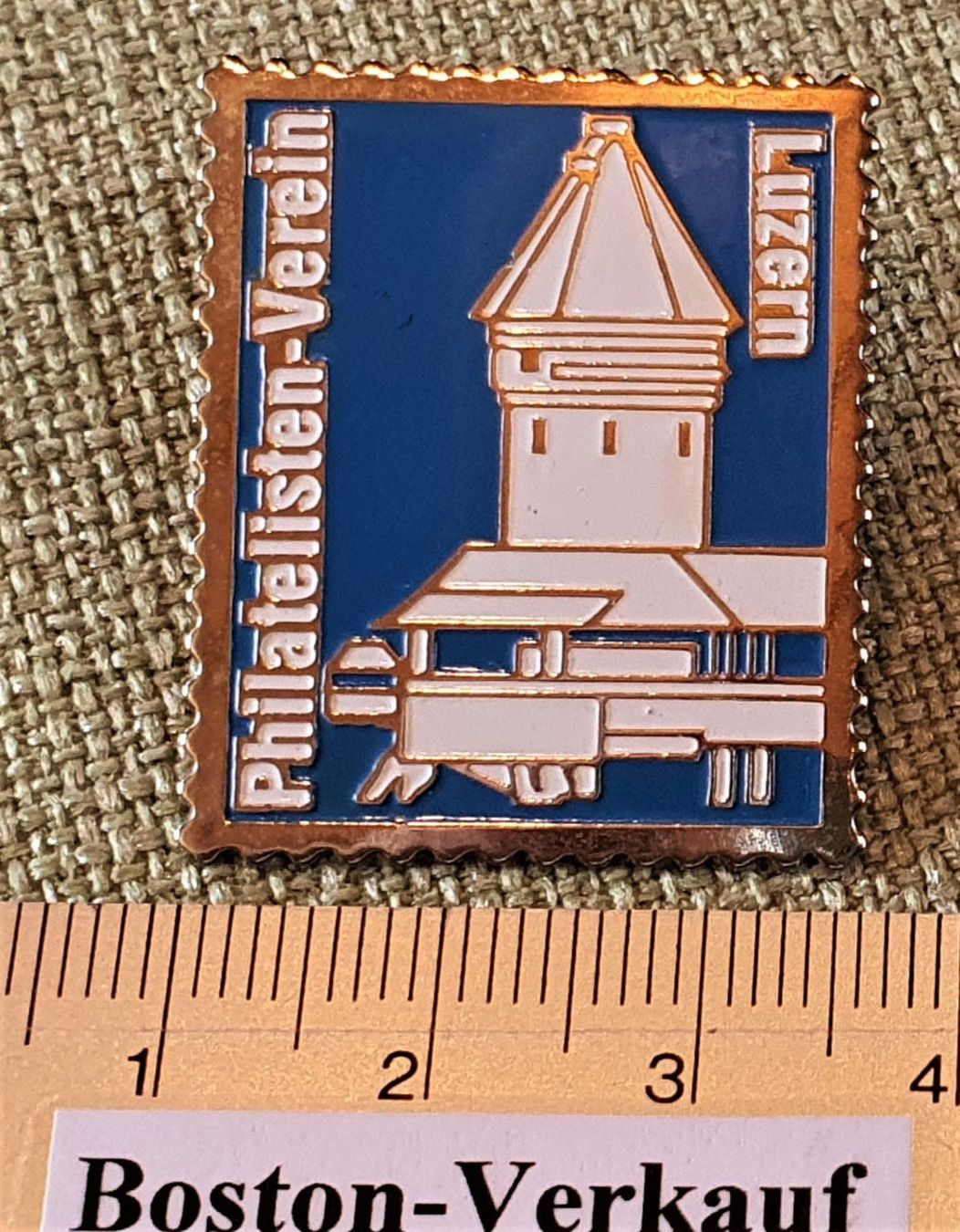 Placchette & Badge: A809 - Pin Briefmarke Luzern Kapellbrücke – Usato da Reinach BL venduto da Boston-Verkauf 2