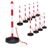 10er Pack Absperrpfosten Kunststoff mit Kette