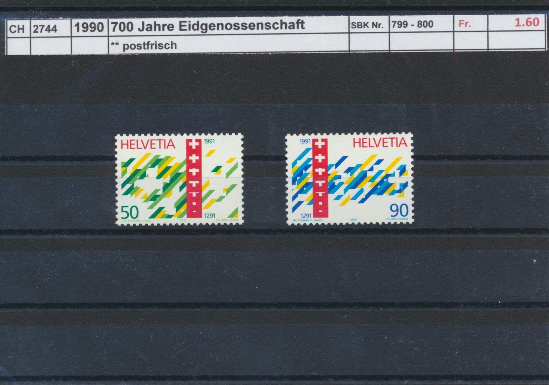 Tous les timbres: 1990 "700 Jahre Eidgenossenschaft", ** postfrisch – Neuf (Voir description) à Winterthur par Zupogeru