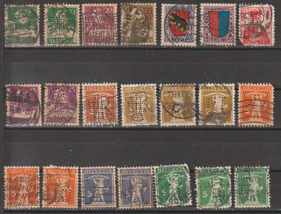Alle Briefmarken: Perfins Helvetia et divers – Gebraucht aus Crans-Montana von kira56 1