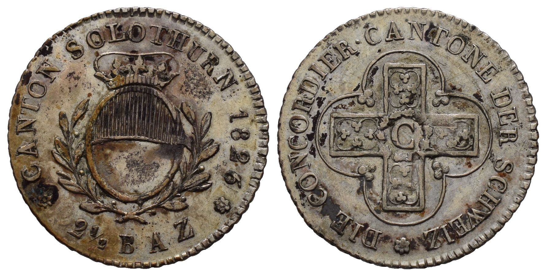 Tutti le monete: Solothurn 2,5 Batzen 1826  /2021 – Usato da Trimbach venduto da Solothurn1