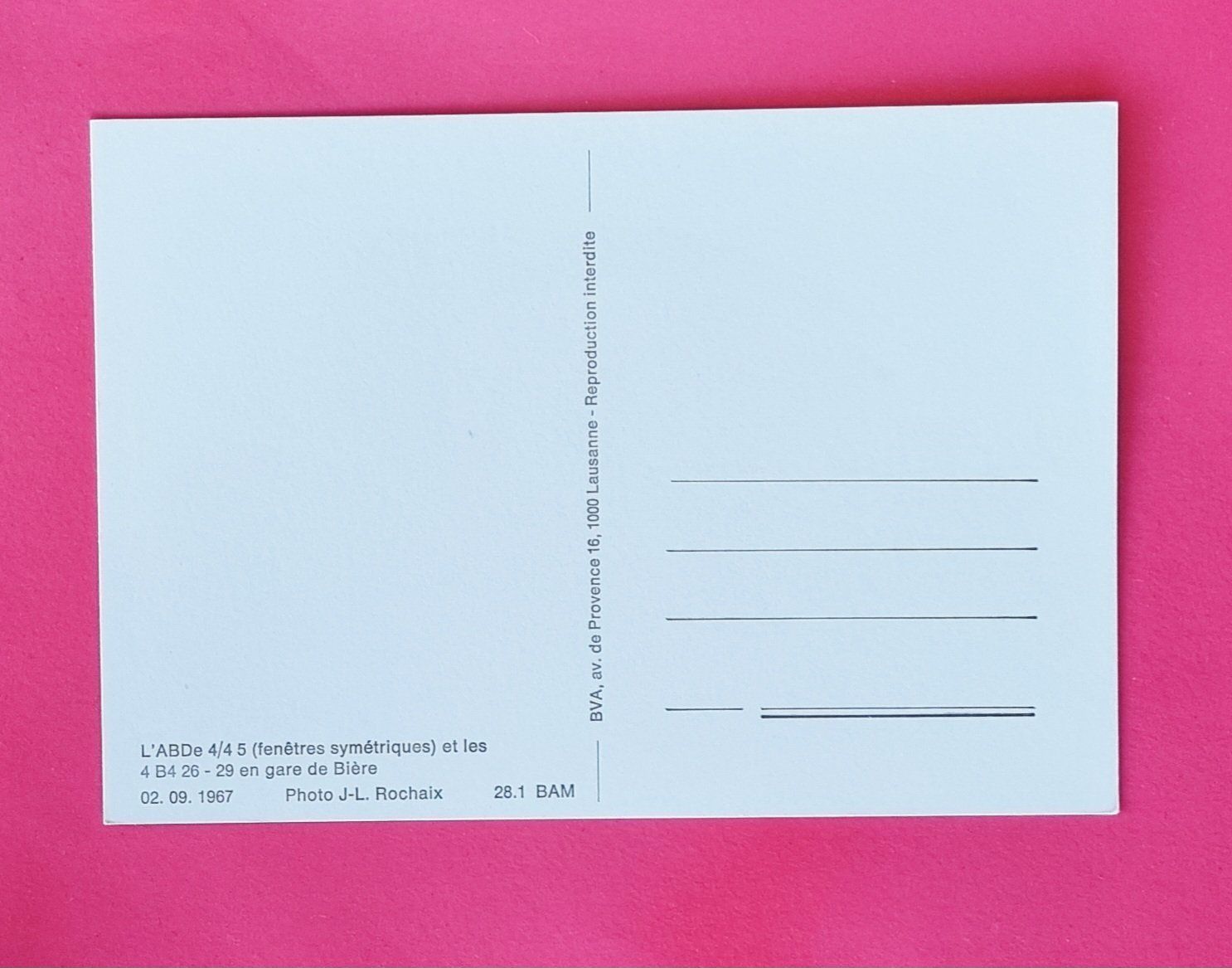 Cartes postales: Biere - Bahnhof - Chemin de Fer BAM - 1967 – D'occasion à Rothrist par RROENK 1