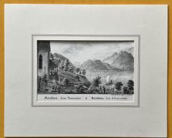 Antike Litho Kirisiten, Unterwalden 1853 - Rarität! 22x18cm