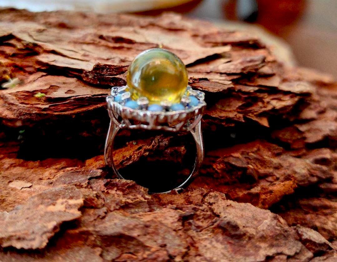 Ringe: ST.S.925° BLAUERBERBERNST\CHALZEDON\TOPAS RING,MP, UMSTELLB – Gebraucht aus Weiningen ZH von actera 7