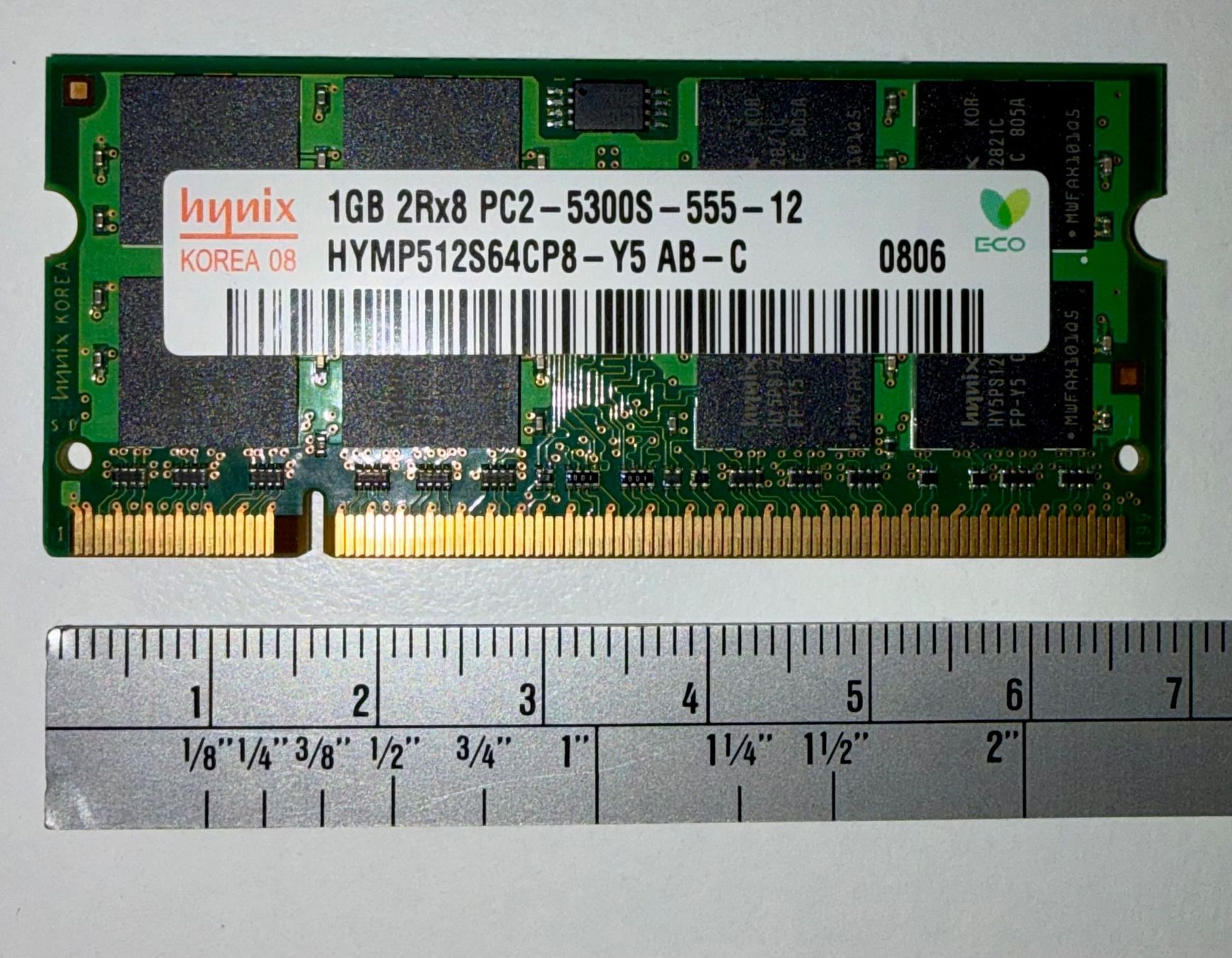 Memory / RAM: Hynix RAM 1GB  2Rx8 PC2-5300S-666-12 – Gebraucht aus Safenwil von gemeinsamX