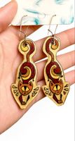 Boucles d’oreilles artisanales “ chat lune”