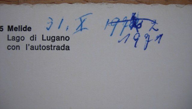 Cartoline postali: Ansichtskarte ungelaufen - Melide / Autostrasse über den See – Usato da Dübendorf venduto da rumpumpel 4