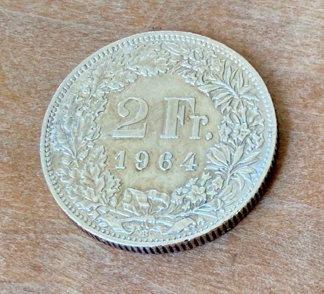 Alle Münzen: 2 Franken 1964 (Silber) – Gebraucht aus Dürnten von Scheidegg32
