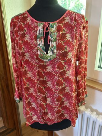 Nile Atelier Bluse, Gr. S, rot gemustert, Top Zustand!