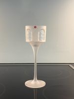 Hohes Windlicht Glas mattiert Fenster Iittala Finnland 80er
