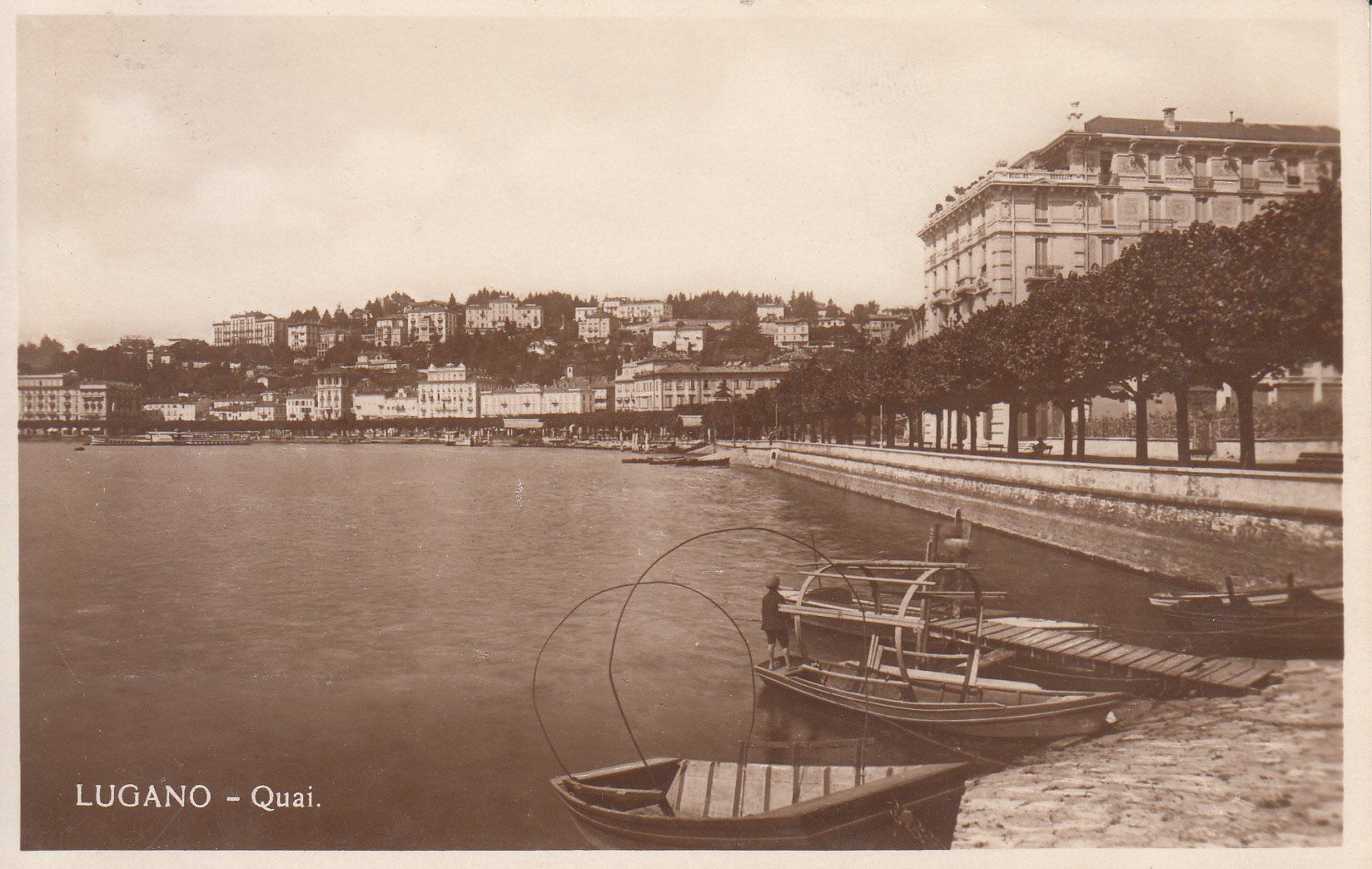 Cartoline postali: Lugano Quai, 1922 – Usato da Bürglen TG venduto da StampGraf