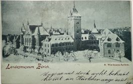 Alte AK Landesmuseum im Winter ZH 1899