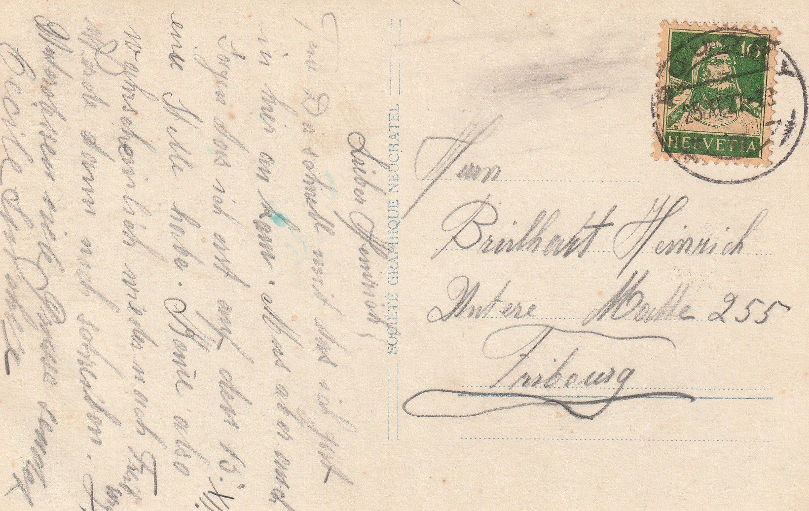 Ansichtskarten: AK Boudry - gel. 1927 – Gebraucht aus Fribourg von schnalla92 1