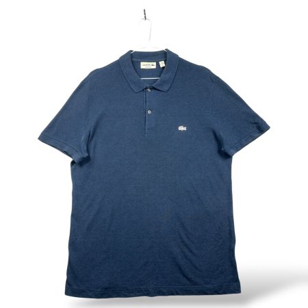 Polo Lacoste Bleu marine logo brodé blanc - M Regular Fit