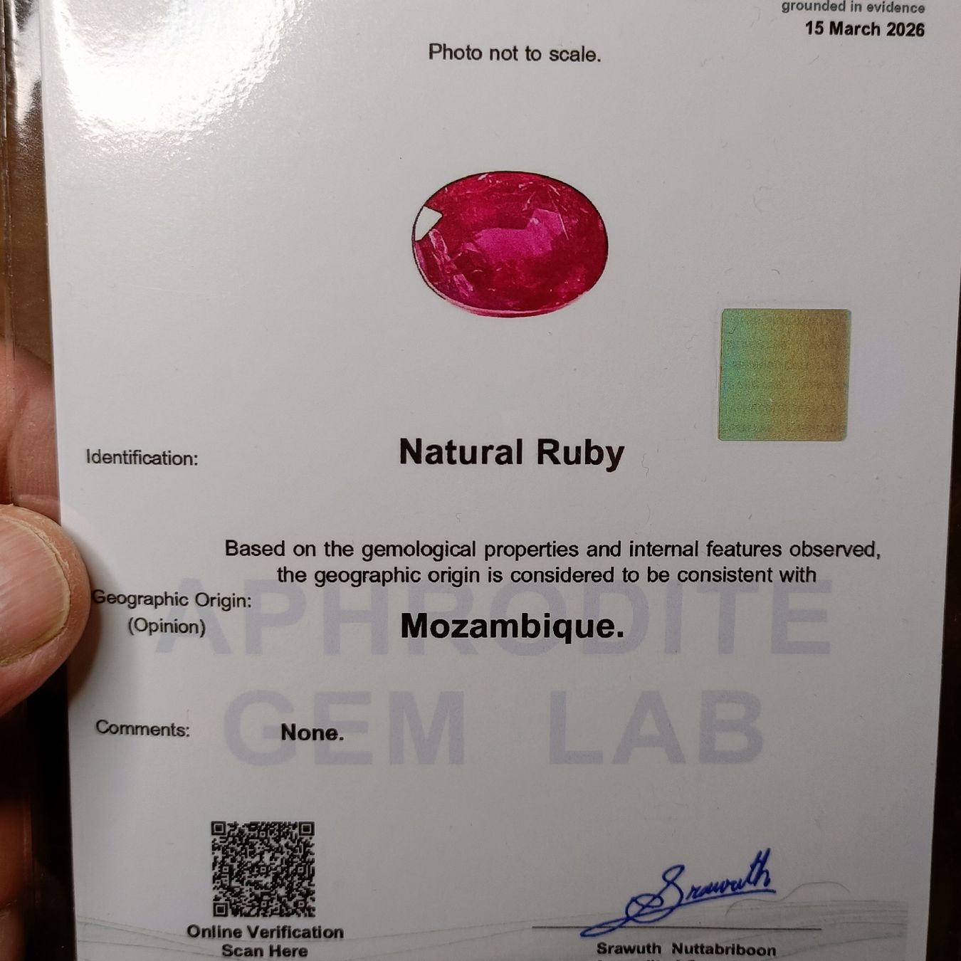 Pietre preziose: 1.70 cts RUBIN RUBY Mosambik mit Zertifikat heated only – Nuovo (secondo la descrizione) da Zell LU venduto da Swiss_Siam_Gem 2