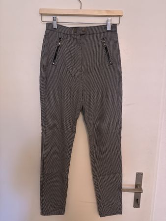 Tally Weijl Hose kariert schwarz weiss Grösse 38