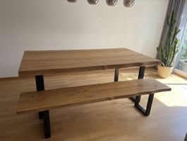 Esstisch Eichefarben 200x100 cm FSC Zertifiziert Massivholz