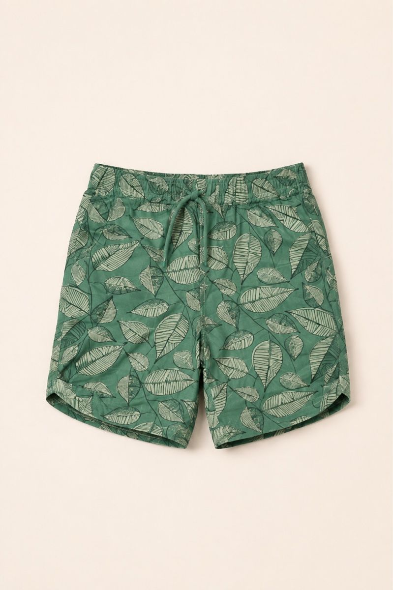 Pantaloni: SHORT VERT À MOTIF FEUILLES – Nuovo (secondo la descrizione) da Lausanne venduto da mar_6snp 1