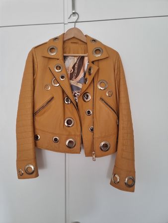 Ferguzzi Lederjacke Gr. 40 Senfgelb mit Ösen - Top!