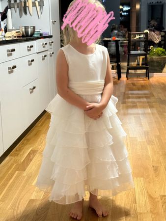 White Dress with Frills, special Occasion, dress-up size 116
