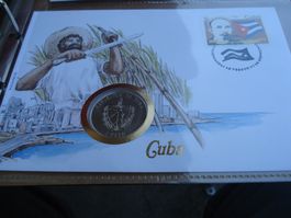 Cuba, Münzbrief 1995, Münze mit Dinosaurier