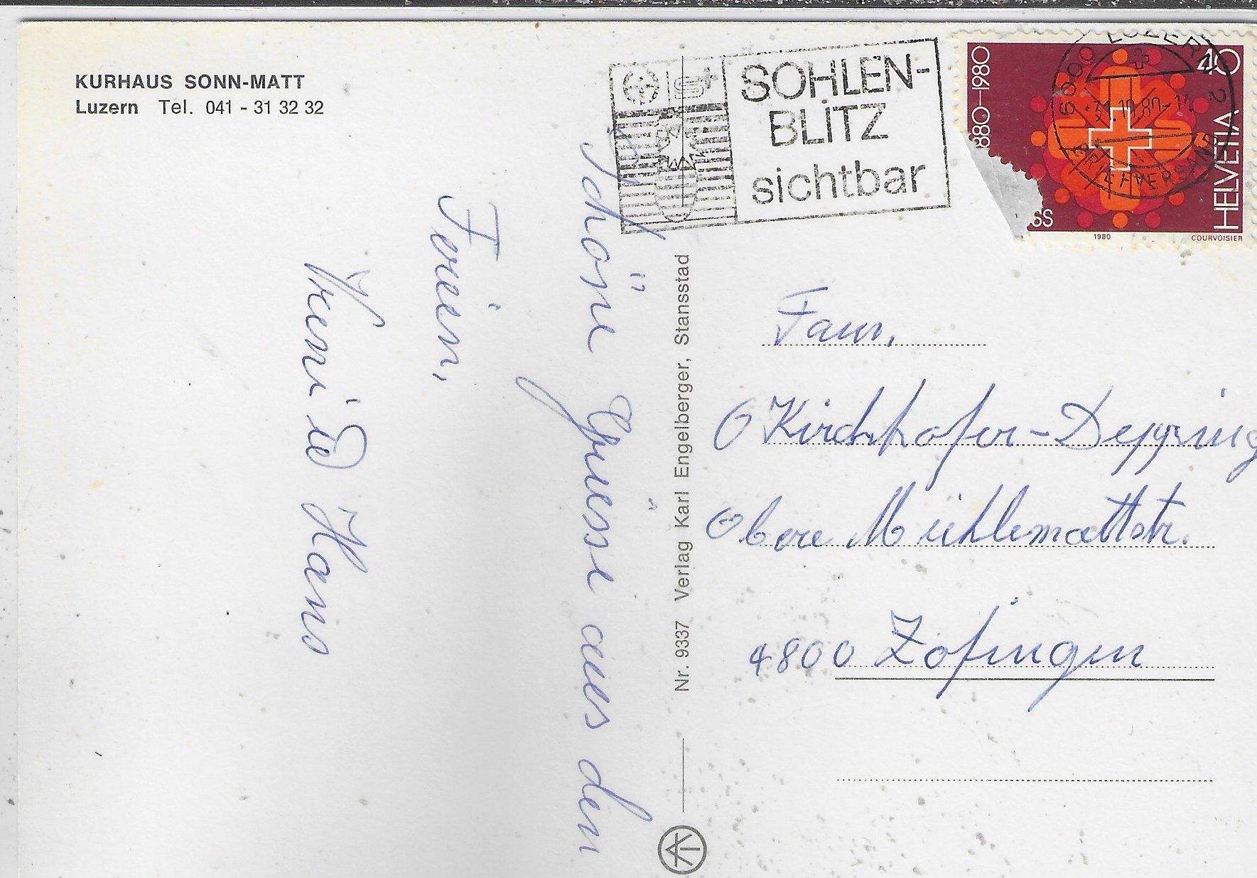 Cartoline postali: Kurhaus Sonnmatt - Luzern – Usato da Ettingen venduto da Kartenplanet 1