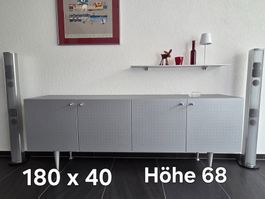 Stilvolles Sideboard, massive Bauweise, Ciel Blau