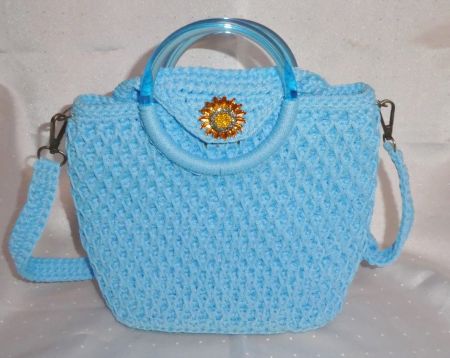 Gehäkelte blau Umhängetasche für Frauen