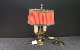 Elegante Vintage Tischlampe mit rotem Schirm, Top Zustand!