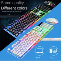 Kit clavier souris arc-en-ciel rétroéclairé pour ordinateur 