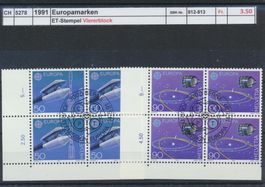 1991 "Europamarken", Viererblock, ET - Stempel