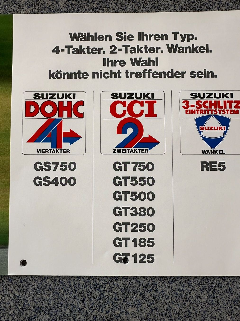 Suzuki Documenti: Prospekt  SUZUKI , 70 -er Jahre – Usato da Boswil venduto da pavo1 4