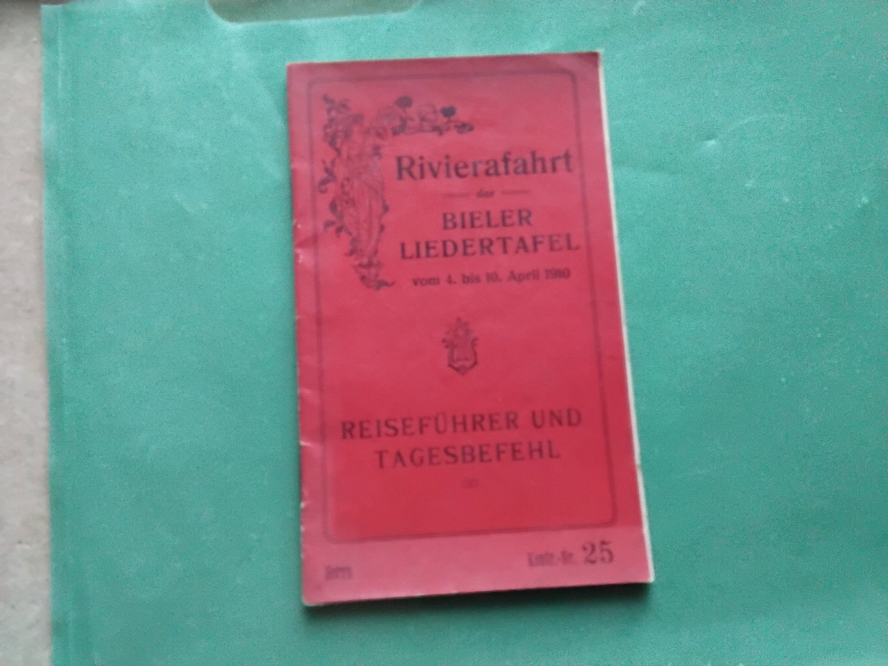 Documenti: Biel/ Bienne,  Rivierafahrt der Bieler Liedertafel 1910 – Usato da Biel/Bienne venduto da taki25