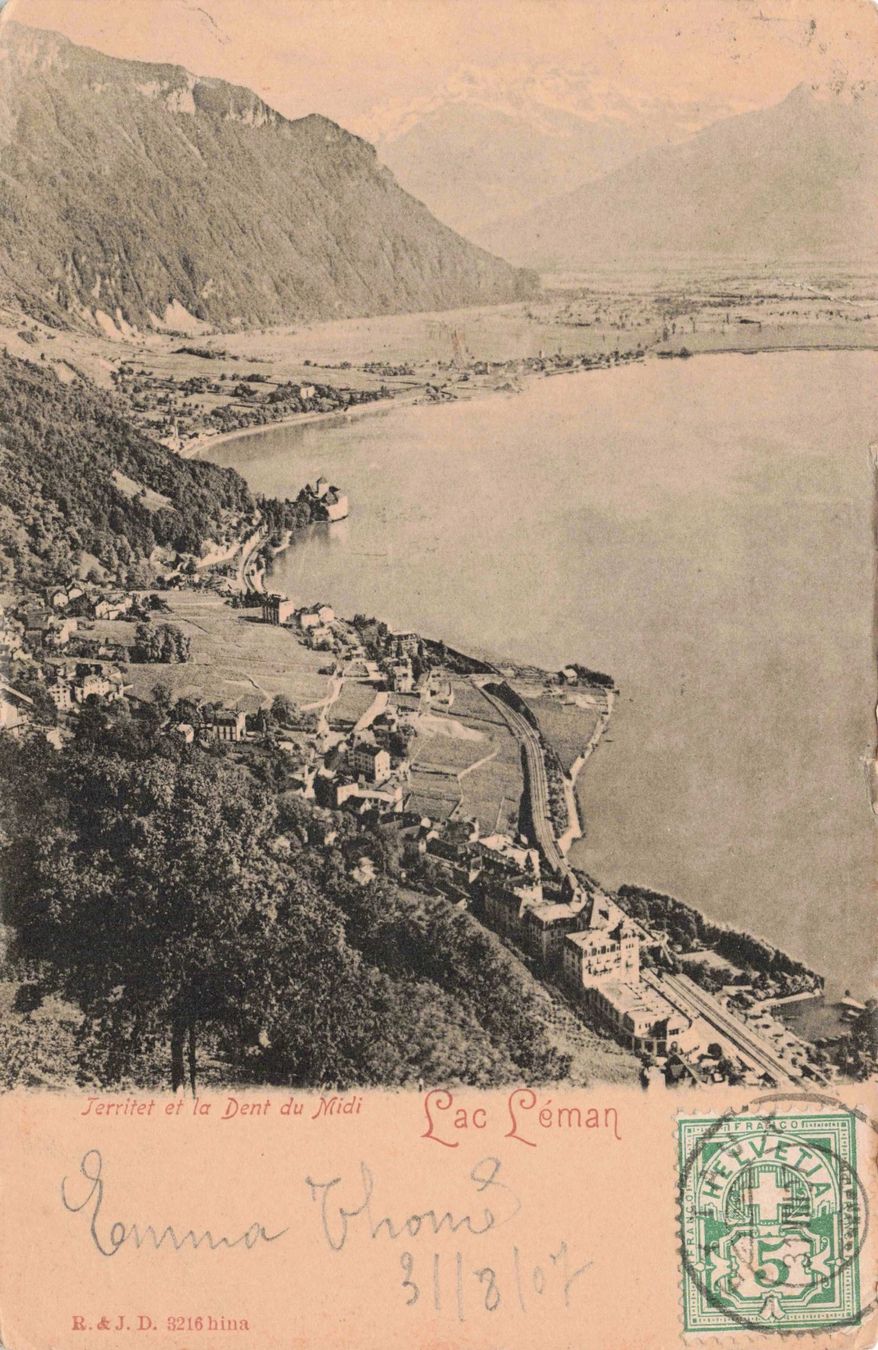 Cartoline postali: Lac Leman territet – Usato da Biasca venduto da Blenio71