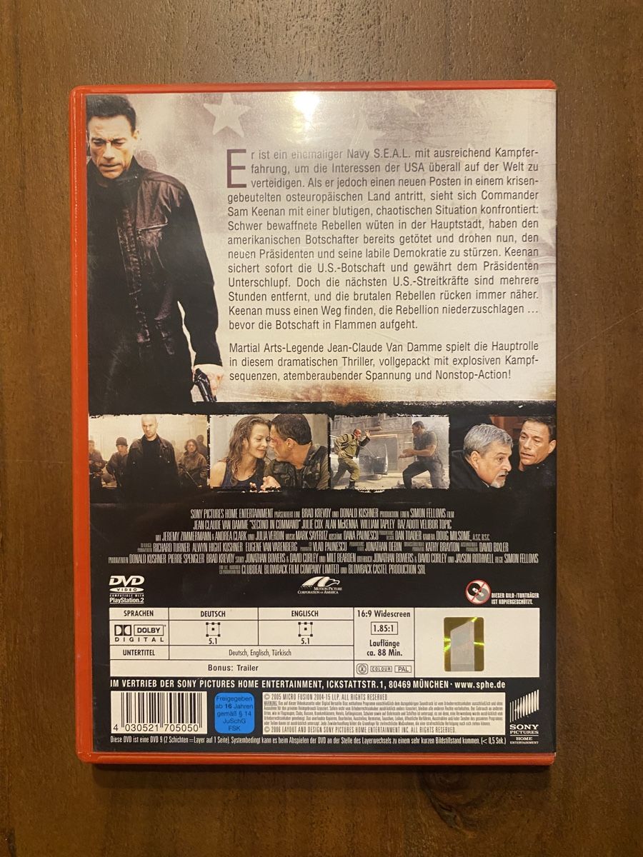 Alle DVDs: Second in Command (mit J.C. van Damme) DVD – Gebraucht aus Thunstetten von Virus_33 2