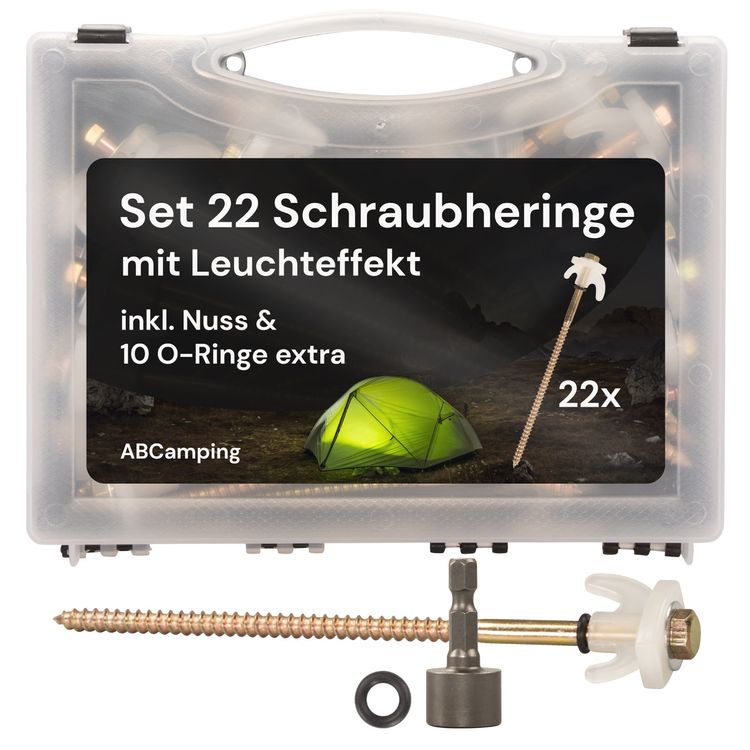 Set da campeggio - 22 picchetti a vite da 20 cm per tenda e (Neu und