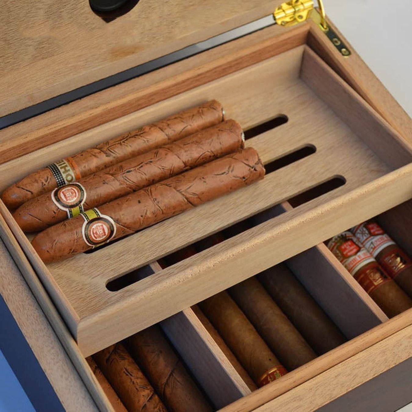 Humidor per sigari: +Edler Zigarren Humidor mit Sichtfenster – Nuovo (secondo la descrizione) da Thun venduto da Newnewshop 1