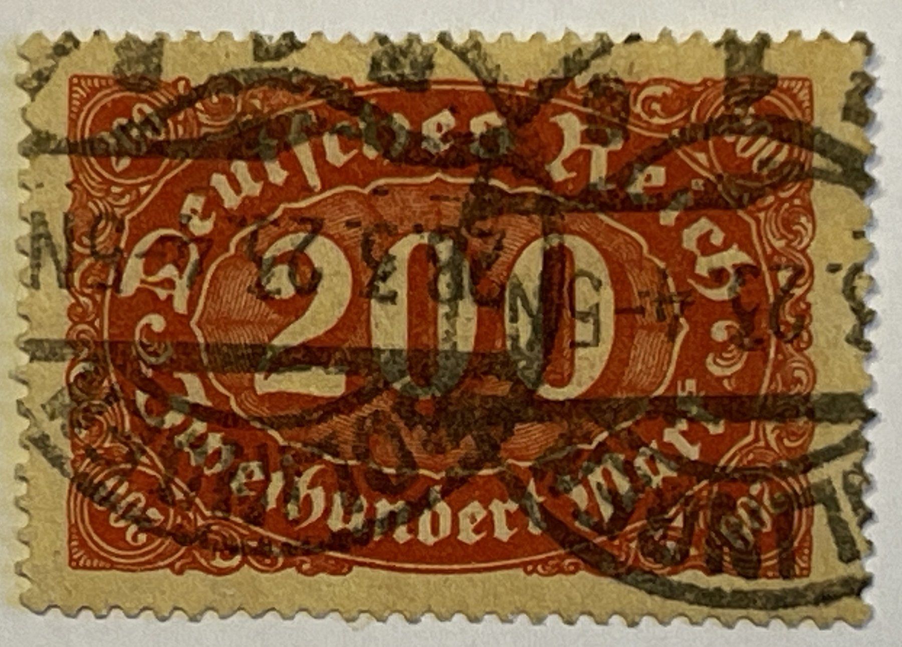 Tutti i francobolli: Deutsches Reich Briefmarke 200 Mark – Usato da Oftringen venduto da Vucki 1