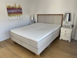 Hasena Boxspringbett 160x200 cm inkl. Topper  Beige/Sand