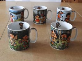 TROLL mokka TASSE 5 ST, AUS NORWEGEN, NIE GEBRAUCHT SAMMELN
