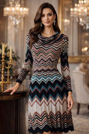 MISSONI Luxus Strick-Kleid Dress Robe Wolle  Gr.36