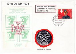 Lettre du Général Guisan (Marche du souvenir) + vignette