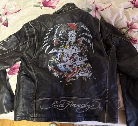 Ed Hardy Original Lederjacke