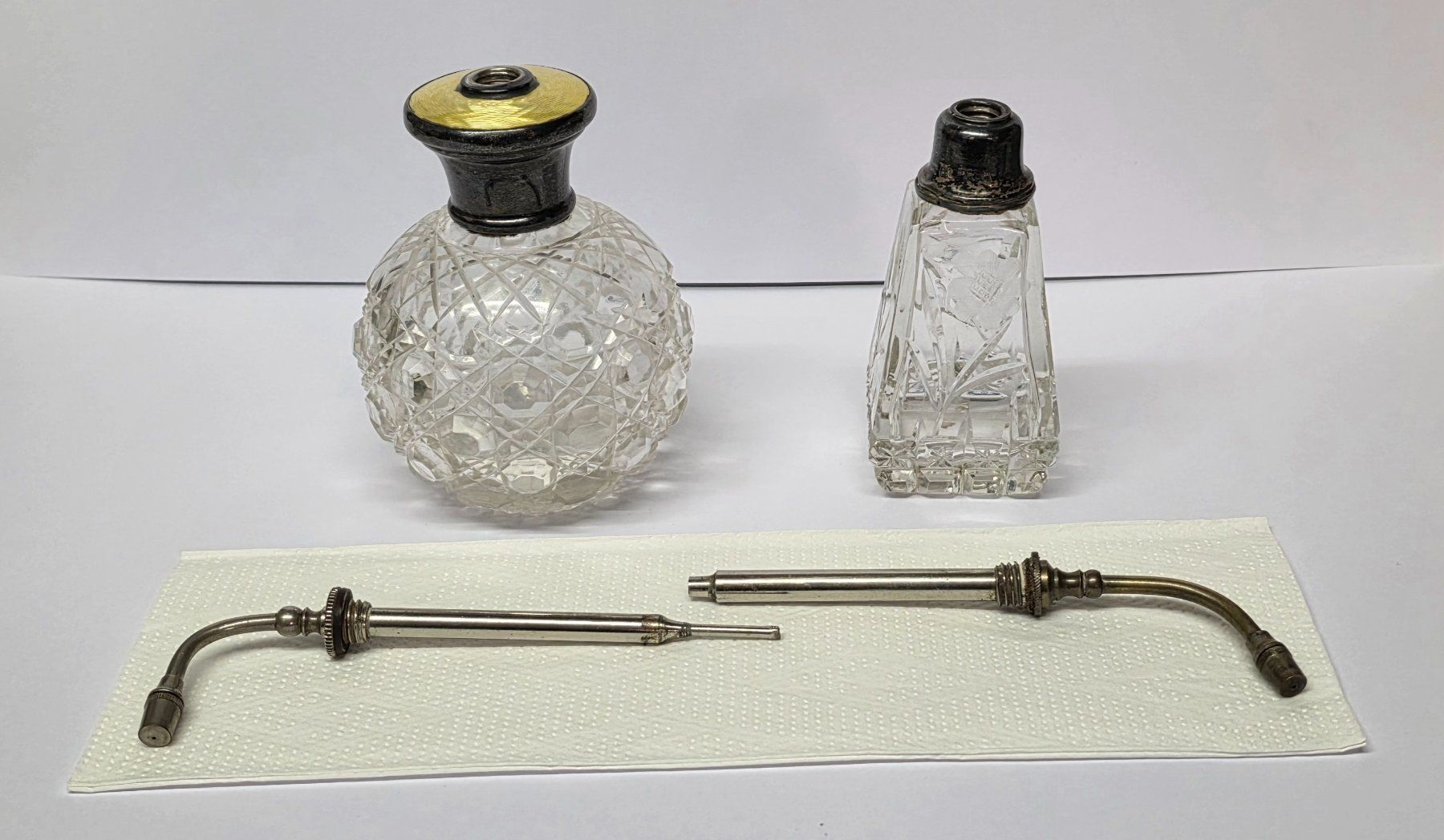 Flaconi: Antike Parfumzerstäuber Sterling Silber Kristall Flacon – Usato da Zürich venduto da spin23 5
