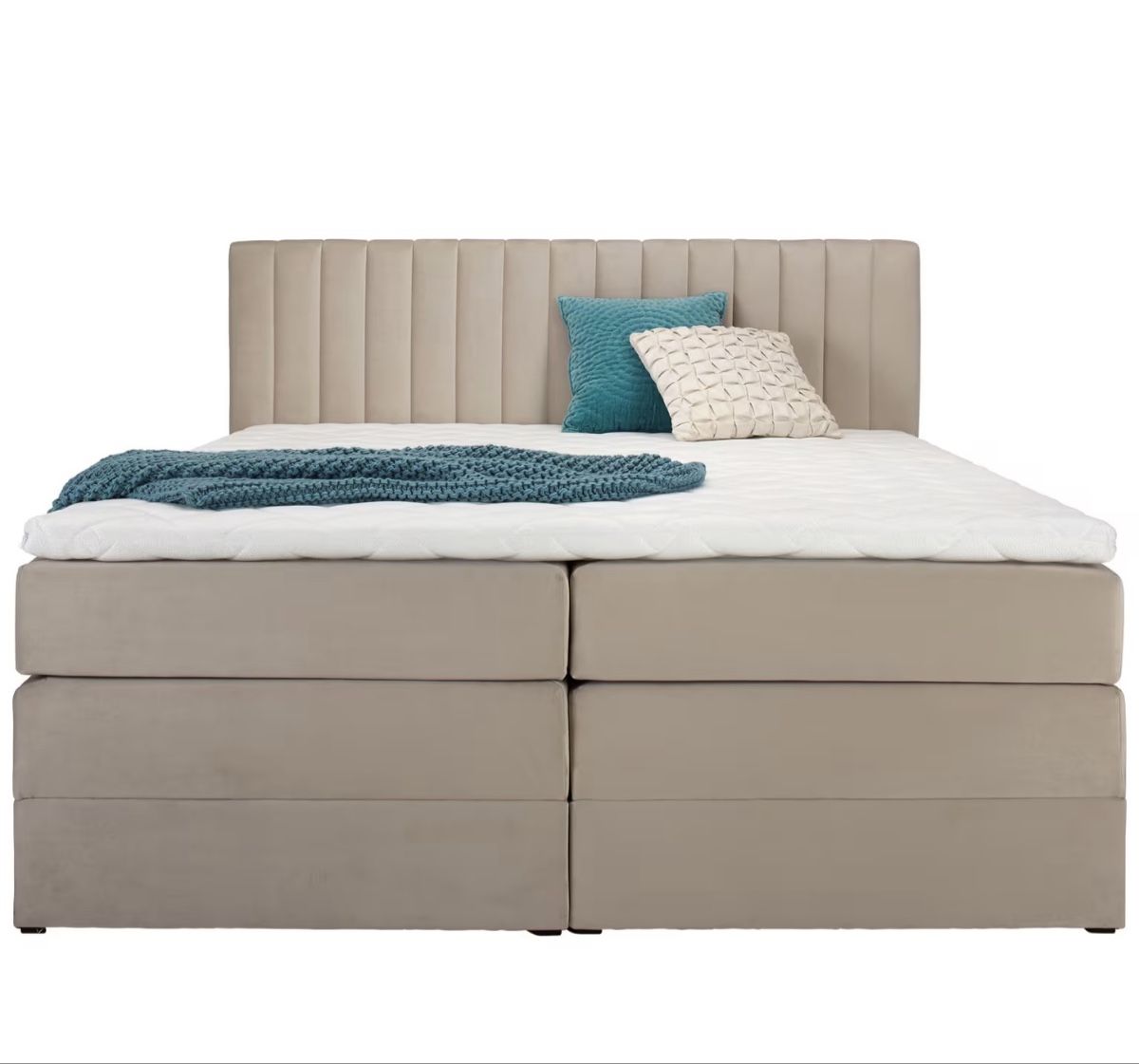 Betten: Boxspringbett beige mit Stauraumfunktion – Gebraucht aus Wängi von VDMJ_