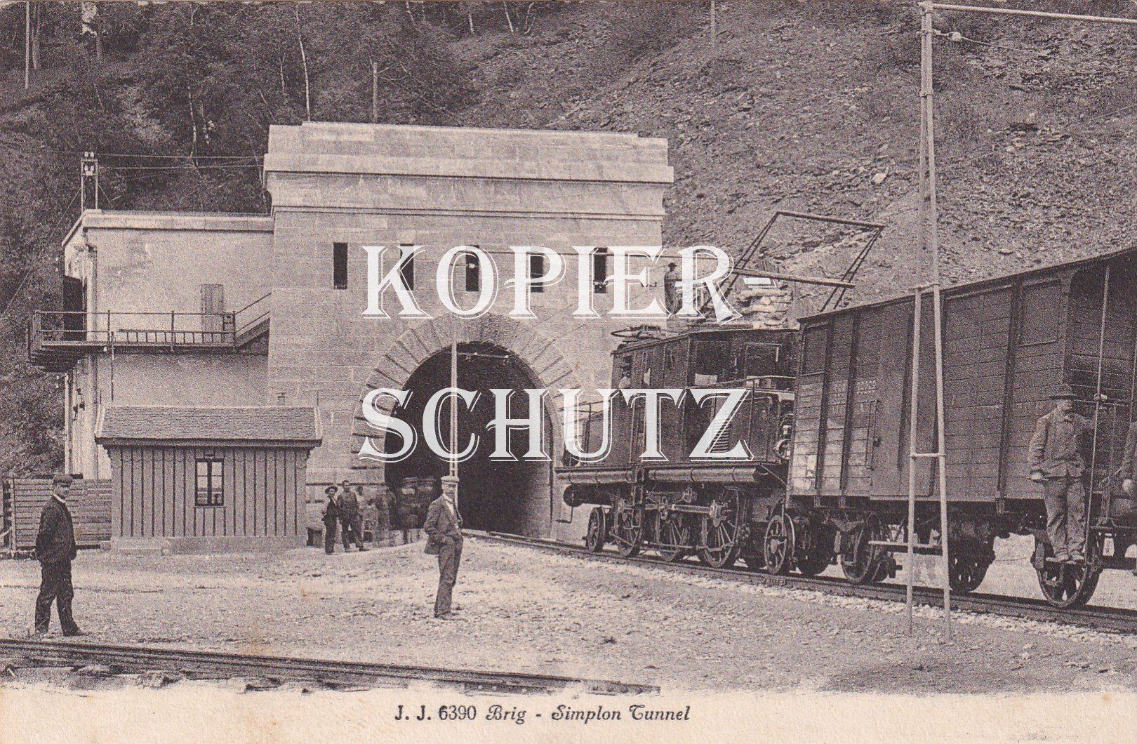 Cartoline postali: Brig - Simplon-Tunnel (belebt) /bc – Usato da Hombrechtikon venduto da Rudolf07